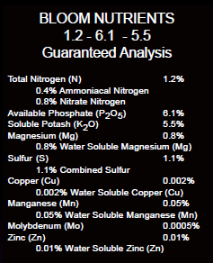 Label for Hydroponic Nutrients